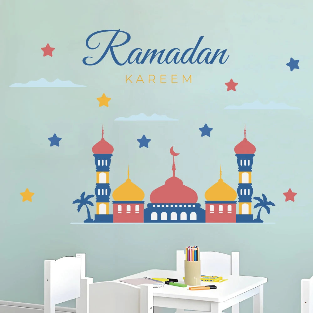 living room home decoration ramadan building wall sticker adhesive islamic arabic wall mural