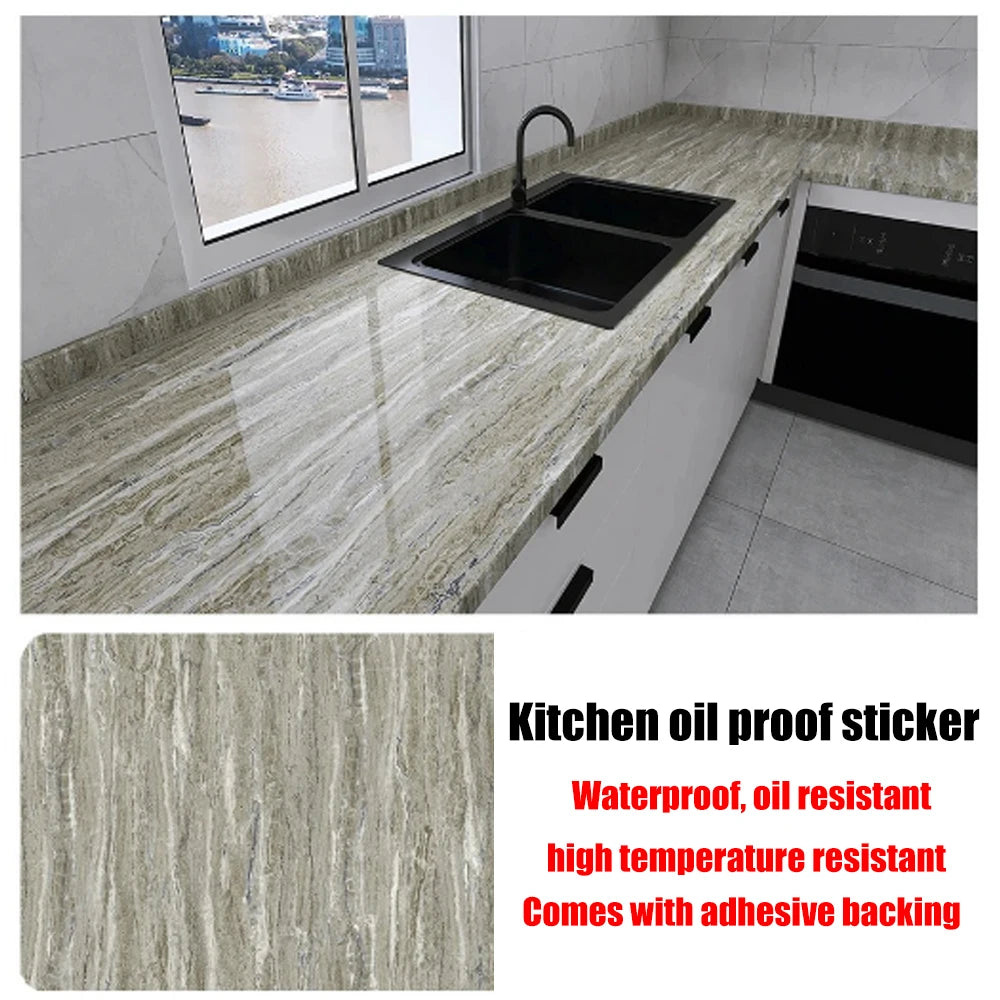 40cm New Kitchen Oil-proof Wall Stickers Self-adhesive Stain-resistant High Temperature Kitchen Countertop Protective Wallpaper