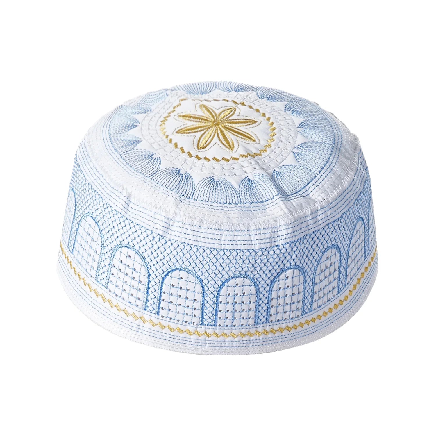 New Muslim Men Prayer Cap Hat Cotton Embroidery Leisure Saudi Arabia Islamic Hat Cap Men Headscarf Topkippot Turban Saudi Cap