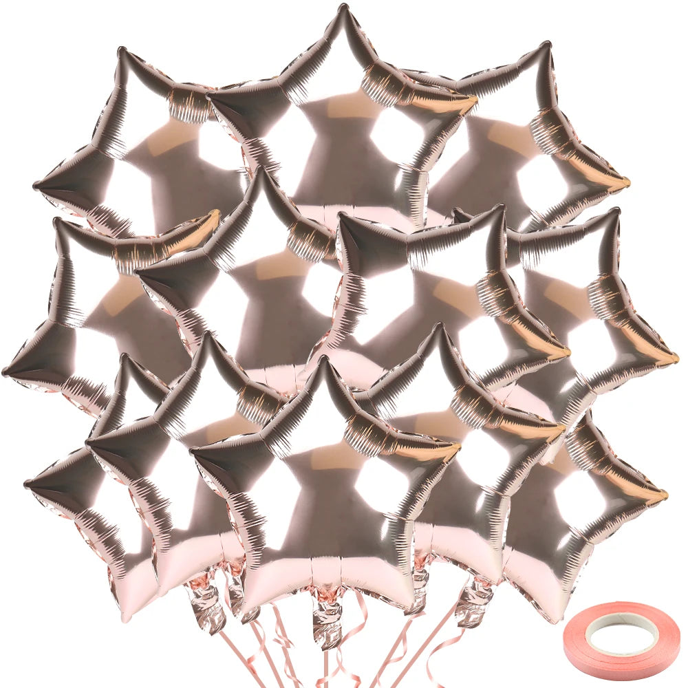 18inch Star Foil Balloon Mixed Rose Gold Helium Pentagram Balloons Wedding Birthday Party Decoration Baby Shower Aluminum Ballon