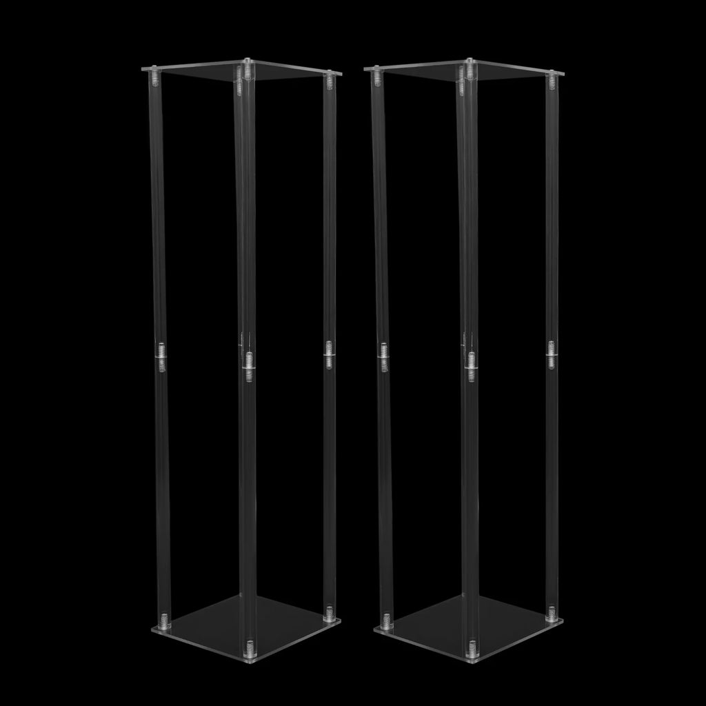 Clear Wedding Geometric Flower Vase Column Stand for Wedding Party Table Centerpiece