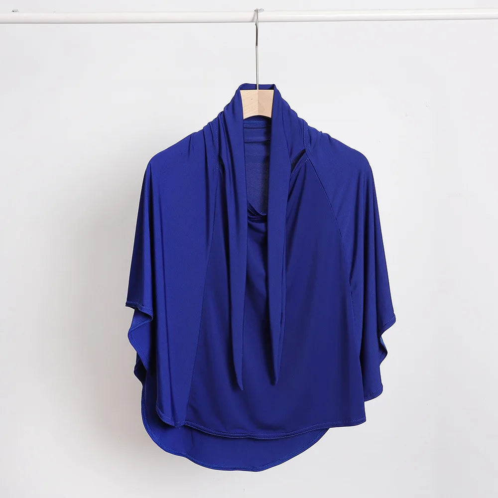 Ramadan Spring Summer Breathable Ironless Hijabs Long Instant Hijab Woman Ready To Wear With Face Masks Ready to Wear Hijabs