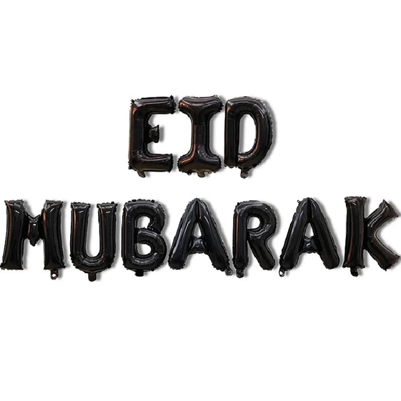 Eid Mubarak Balloons Ramadan Decoration 2024 Muslim Hajj Decor Ramadan Kareem Festival Banner Star Moon Foil Balloon
