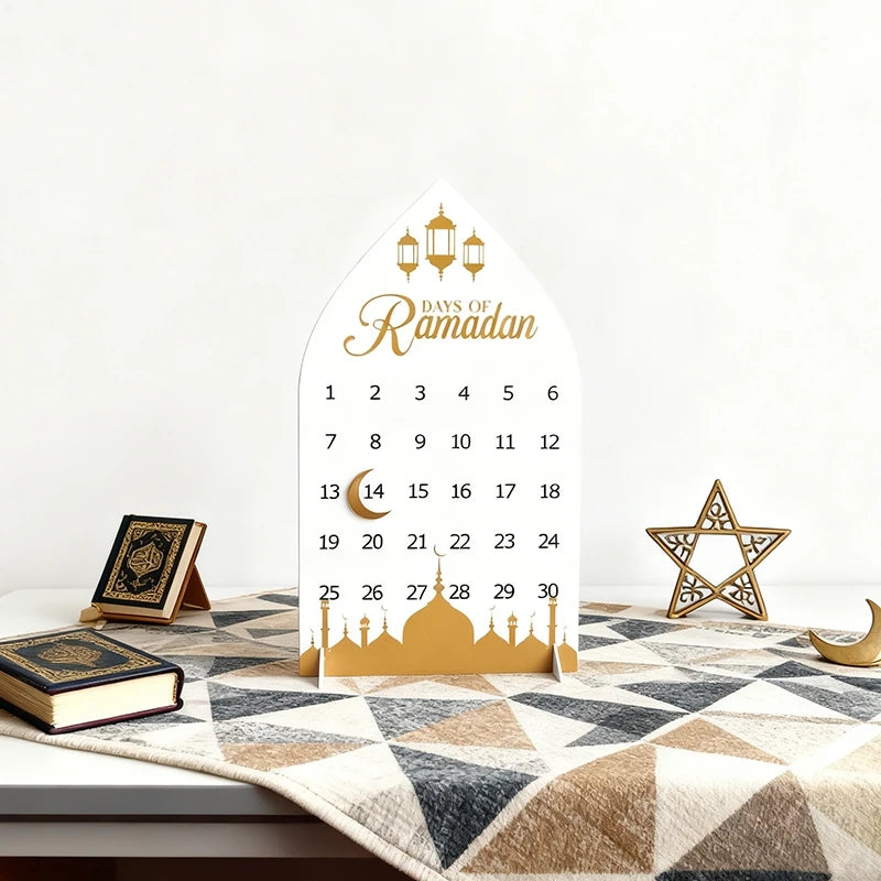 Ramadan Calendar Eid Mubarak Countdown Calendar Islamic Muslim Desk Accessories Al-Fitr Calendar DIY Party Supplies