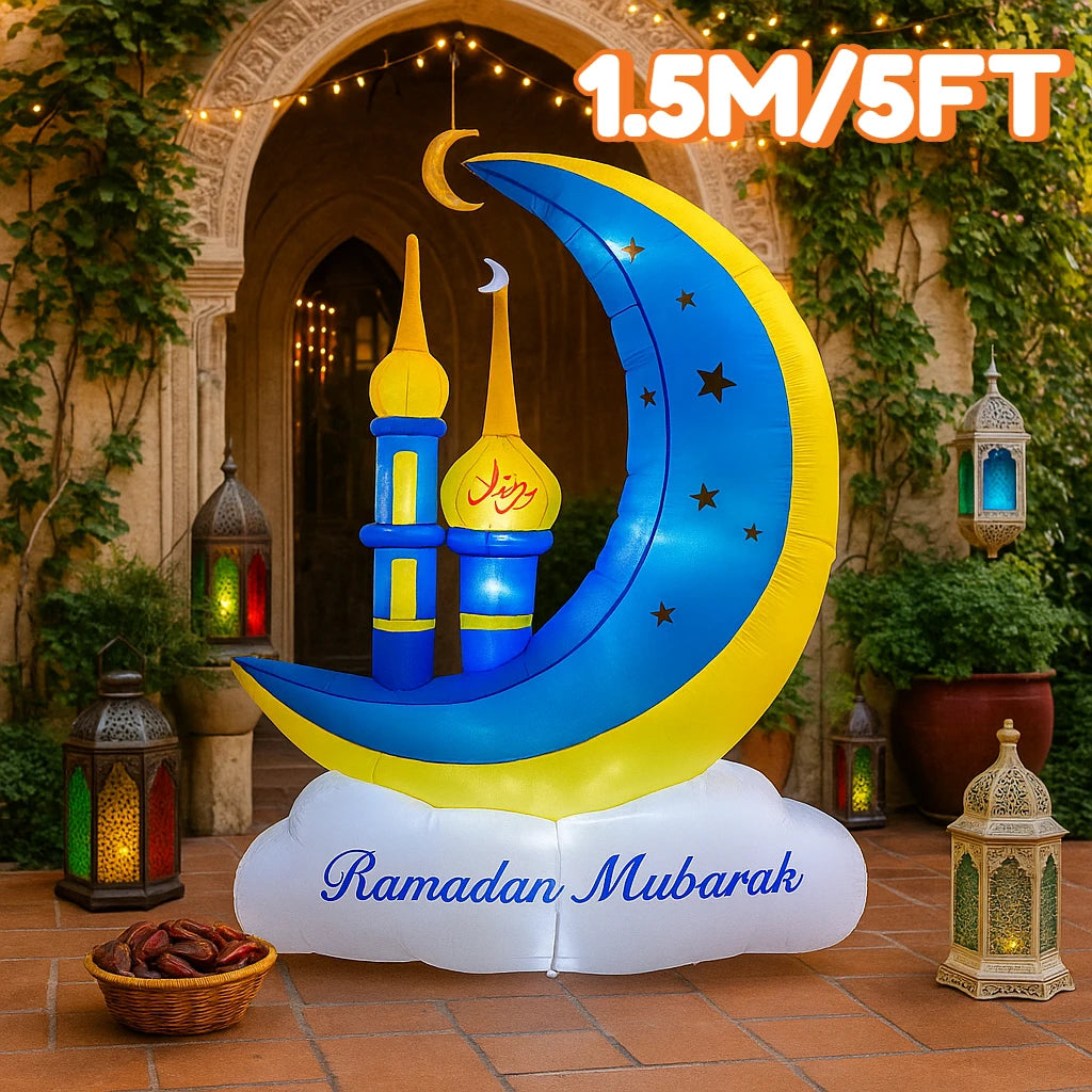 Muslim Islamic Ramadan Inflatable toys LED Decor Airblown Outdoor Yard Garden Eid Mubarak Fasting Celebrate Holiday Ornament