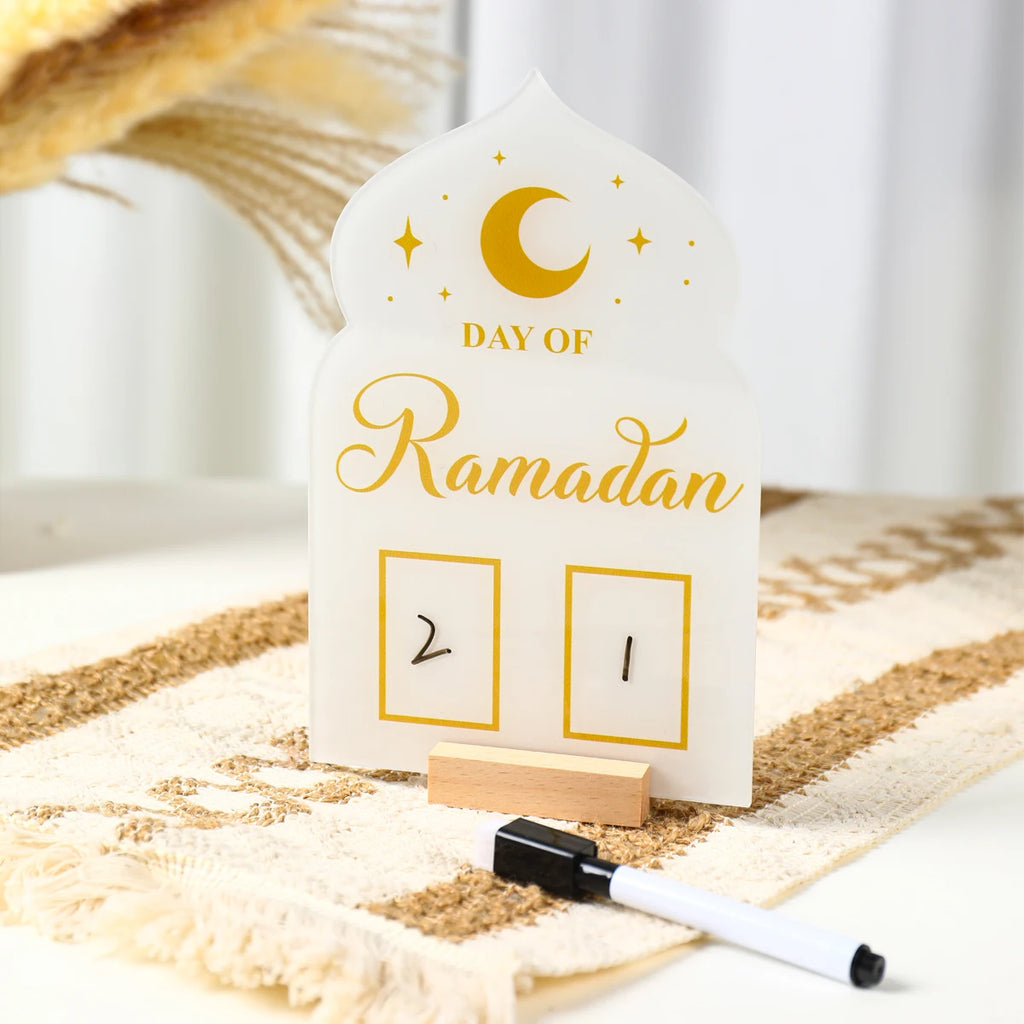 Ramadan Kareem Countdown Calendar Ornament Eid Mubarak Decoration 2025 For Home Muslim Islamic Festival Eid Al-Fitr Party Favors