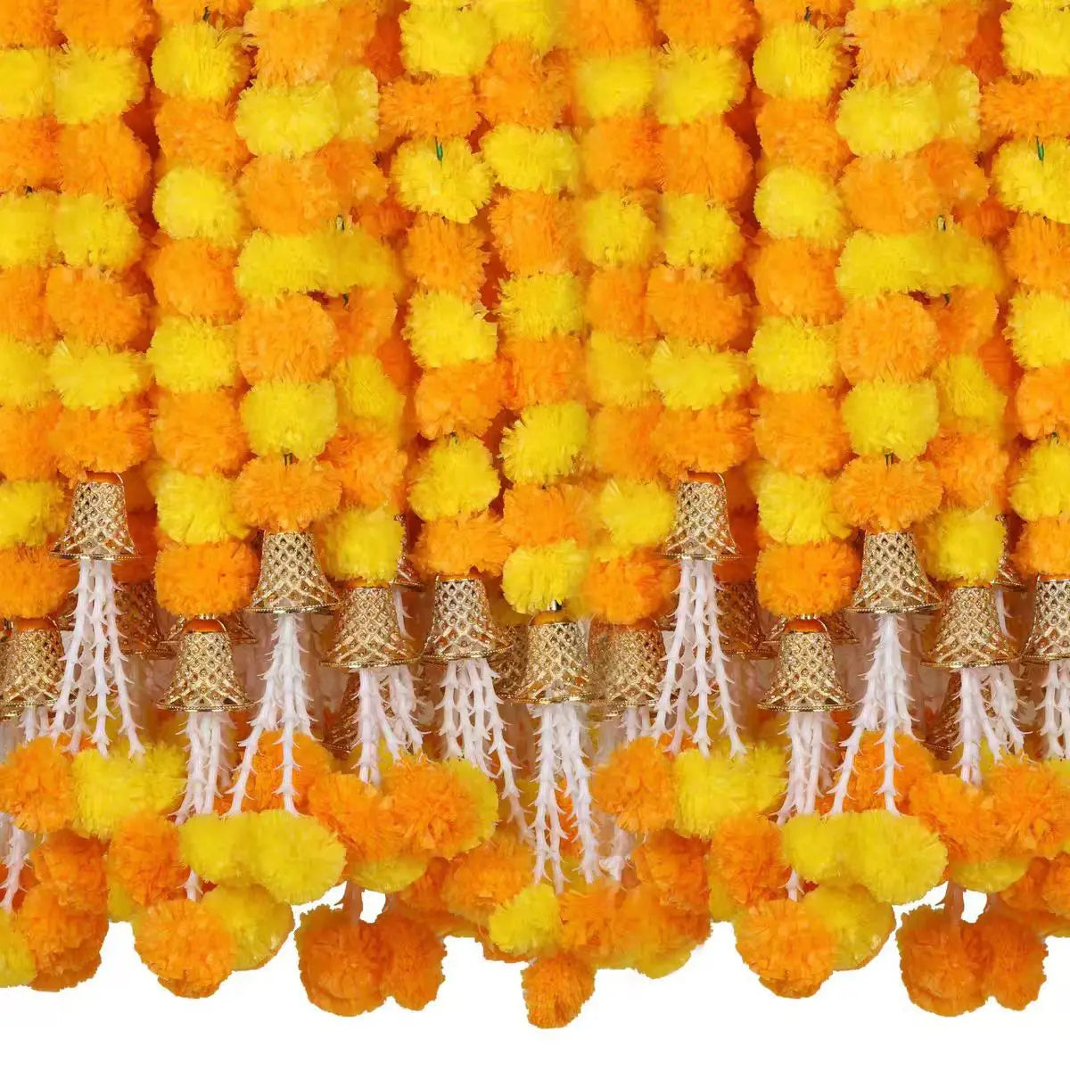 5-50 PCS Marigold Garland Wedding Marigold Flower Garlands for Prayer Fest Calendula Garland Indian Decor Garlands Wedding