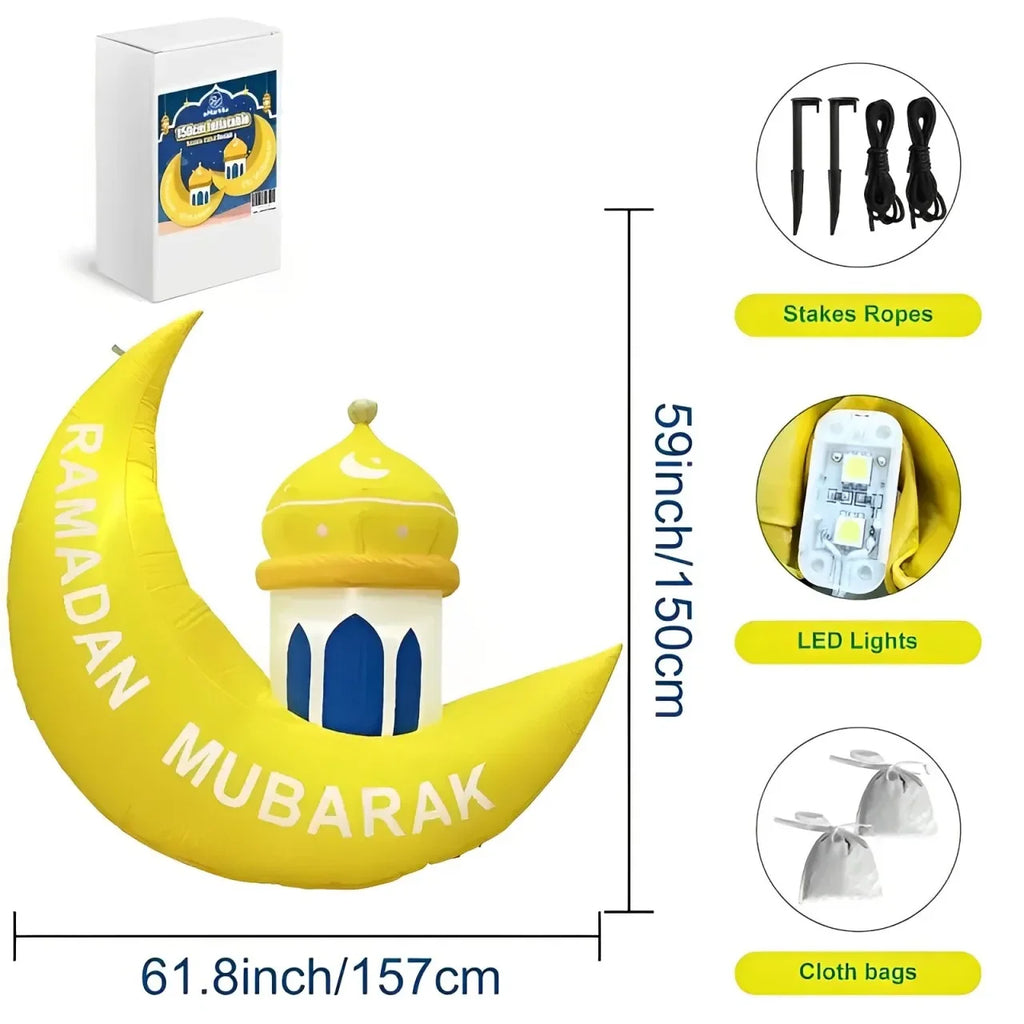 Muslim Islamic Ramadan Inflatable toys LED Decor Airblown Outdoor Yard Garden Eid Mubarak Fasting Celebrate Holiday Ornament