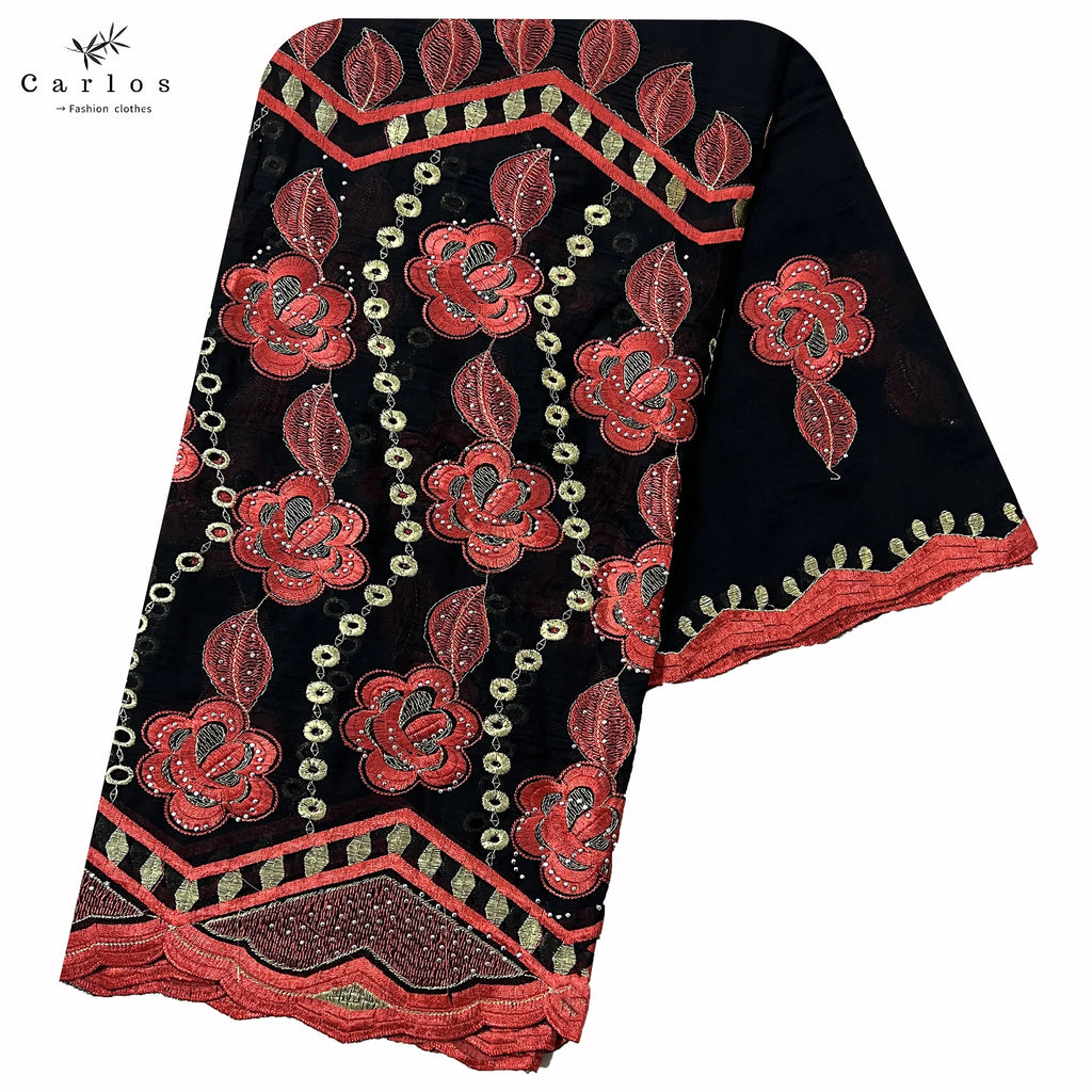 2026 New Dubai Scarf For Muslim Women African 100% Cotton Hijab Islam Hijab Pashmina Turban Headscarf Embroidery Shawls