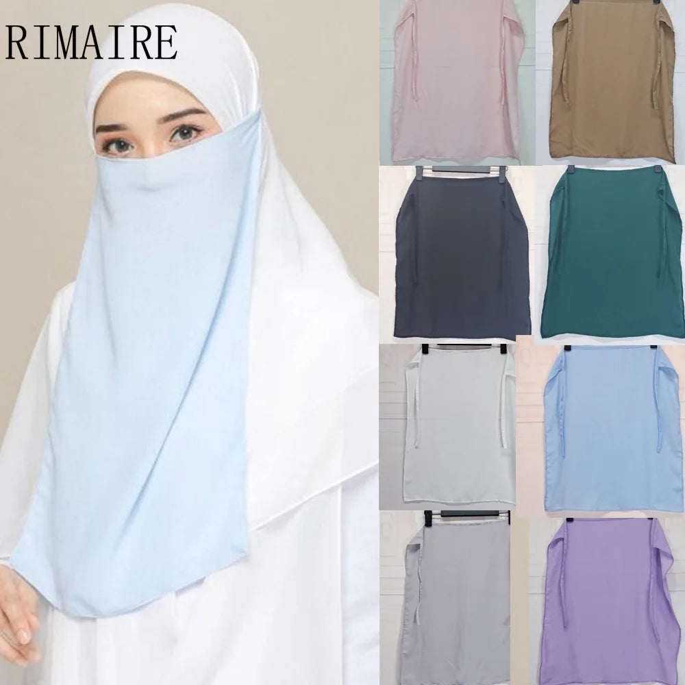 Baby Blue Breathable Veil for Women Fashion Ladies Muslim Headscarves Veils Gift Party Casual Wholesale