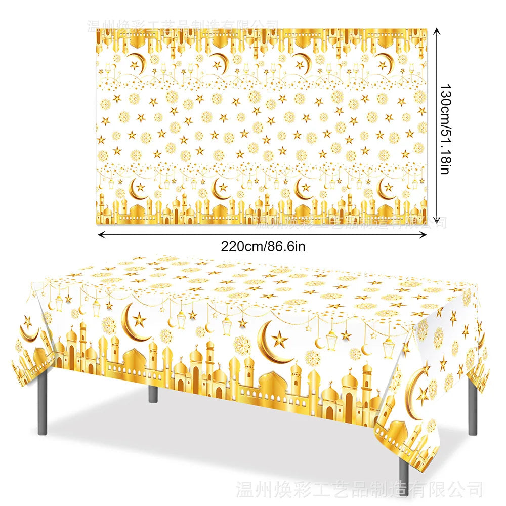 Gold Star Crescent Moon Lantern Ramadan Garland EID Decoration Happy Ramadan Mubarak Party Decor Islamic Nights Party Supplies