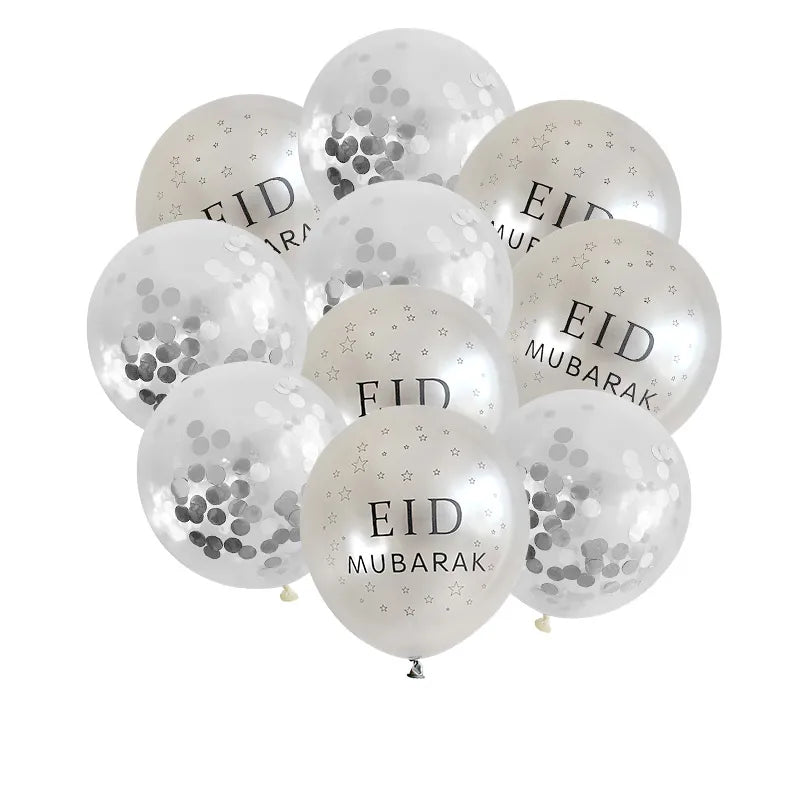 10Pcs Eid Mubarak Latex Balloon Ramadan Kareem Decoration Air Globos Ramadan Mubarak Muslim Islamic Festival Party Supplies 2024