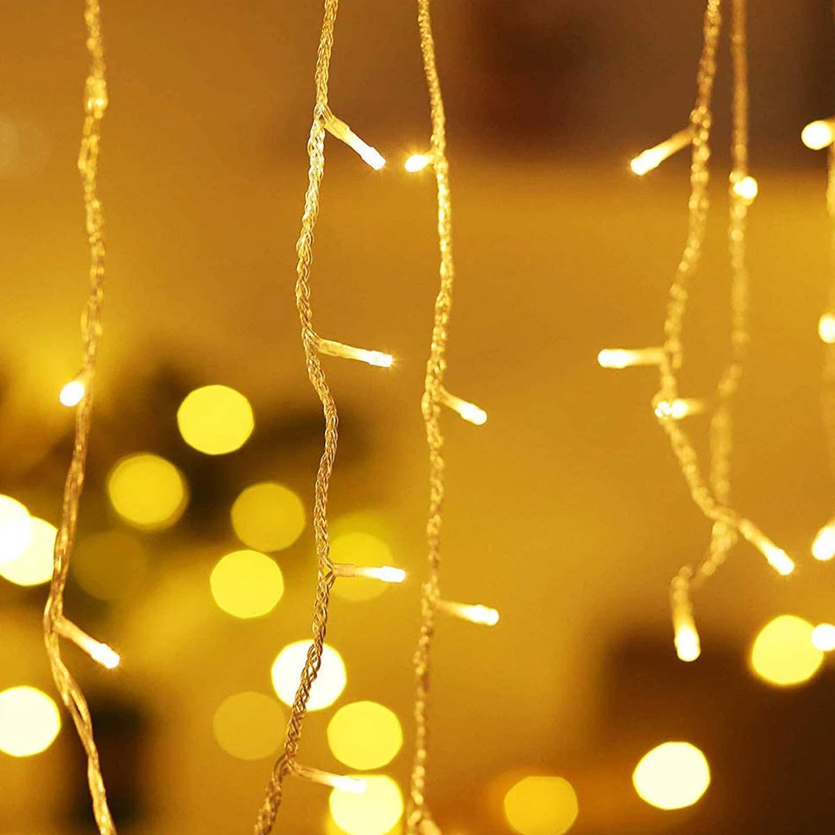 5M LED Icicle Curtain String Lights Christmas Garland Droop Light Wedding Garden Street Outdoor Decorative Lighting EU Plug