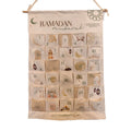 Ramadan Advent Calendar for Muslim Islamic Kid Kareem Wall Hanging Home Decoration 30 Day Countdown Calendar Eid Ornament