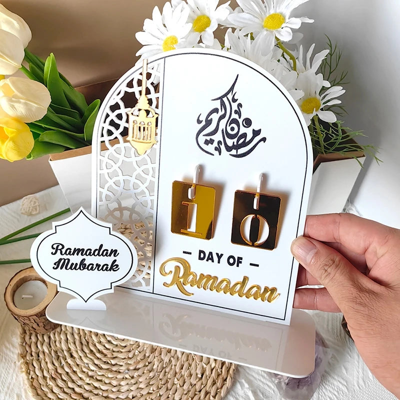 Ramadan Decorations 2026 3D Calendar Eid Al-Fitr Desktop Decorative Calendar Holiday Countdown Ornament Home Party Accessory