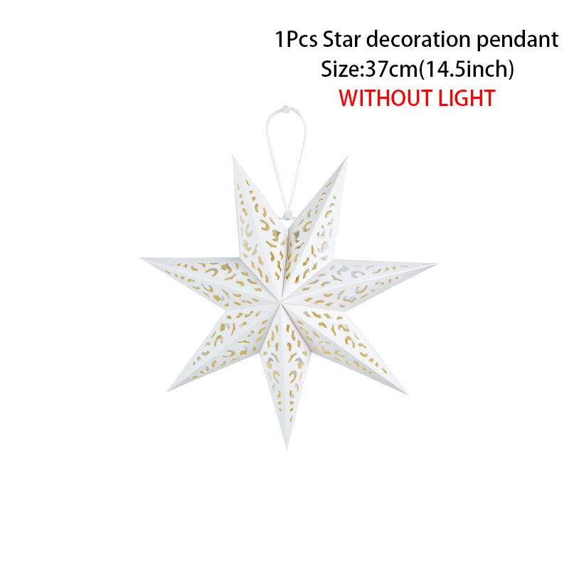 Hollow Star Hanging Pendant Light Eid Mubarak Ramadan Kareem Decoration 2024 paper Lantern Islamic Muslim Party Supplies wedding
