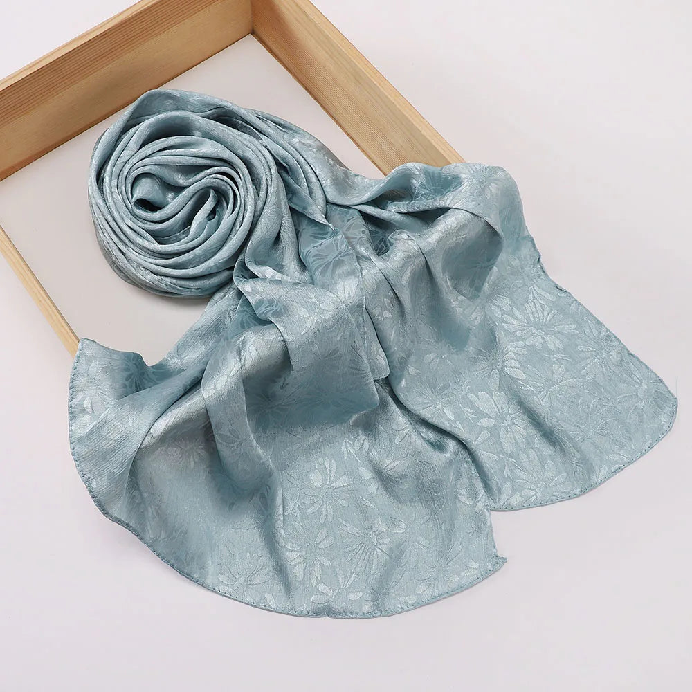 Premium Glimmer Satin Silk Crepe Crinkle Shawl Glitter Breathable Light Weight Muslim Women Scarf Hijab Long Shawl