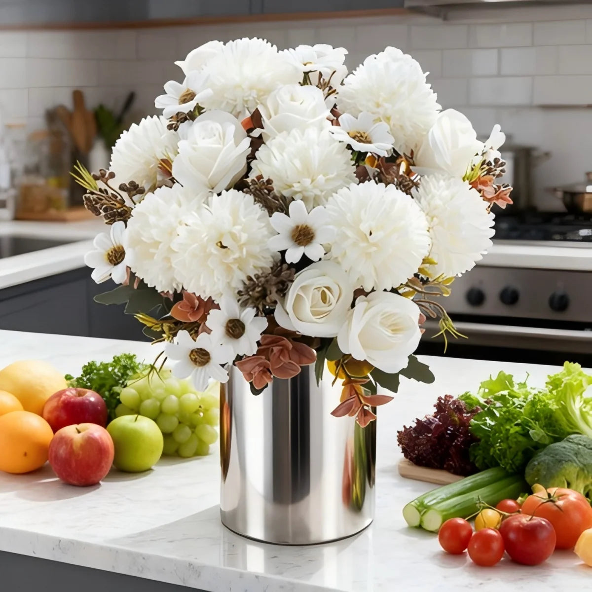 Simulated silk chrysanthemum roses, weddings, Valentine's Day, Eid al Fitr, Mother's Day, home decor, outdoor garden accessories