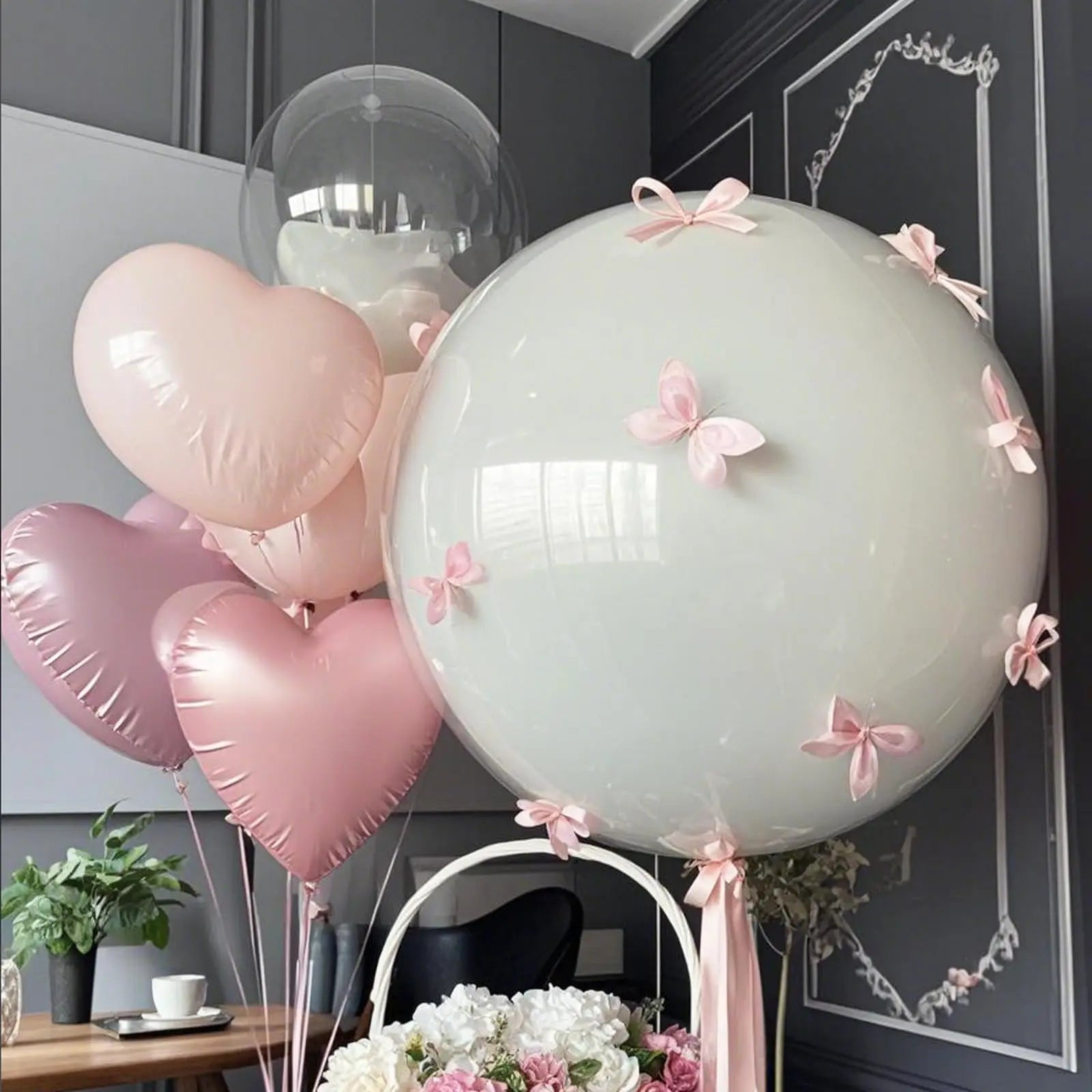 20Pcs Heart Balloons 18inch Cream Pink Love Heart Shaped Balloon Girls Birthday Party Bridal Wedding Valentine's Day Decorations