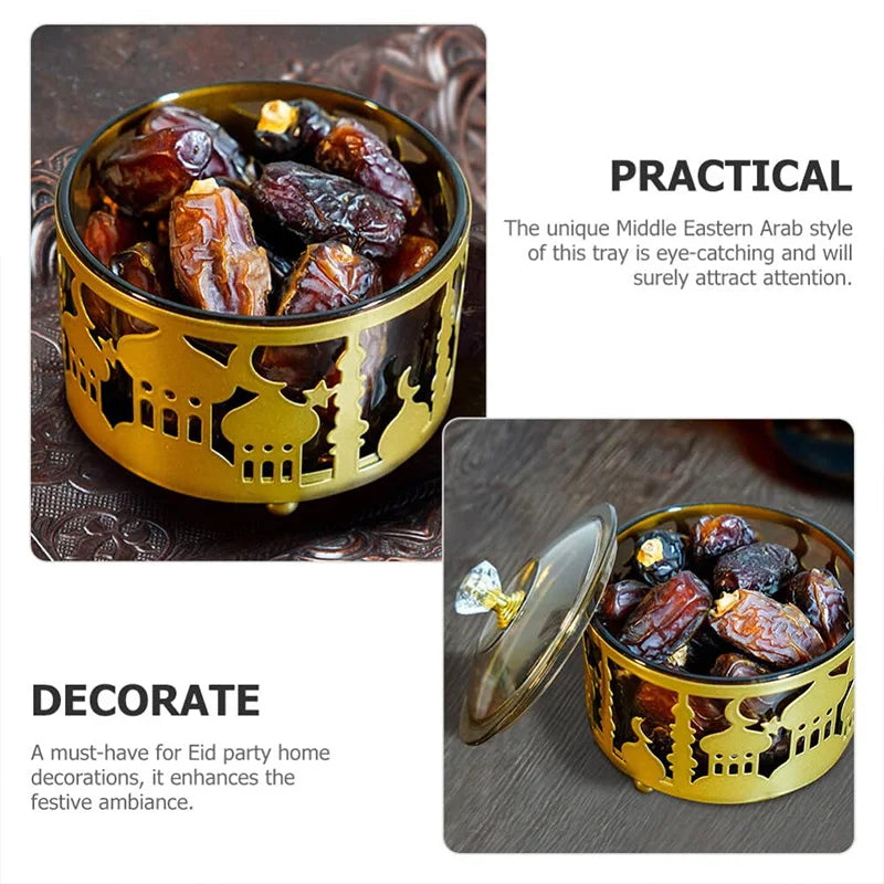 Ramadan Mubarak Trays Ramadan Decor 2026 Eid Mubarak Acrylic Snack Dishes Ornaments Islam Muslim Festival Party DIY Decoration