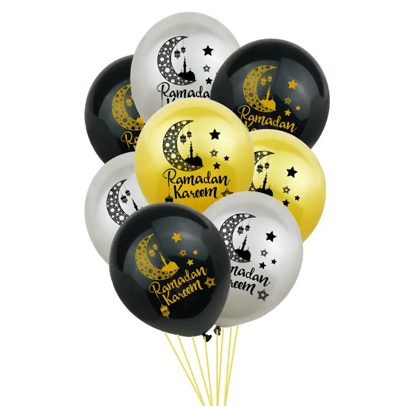 10Pcs Ramadan Kareem Latex Balloon Decoration Ramadan Mubarak Muslim Islamic Festival Party Decoration 2026 Eid Mubarak Supplies