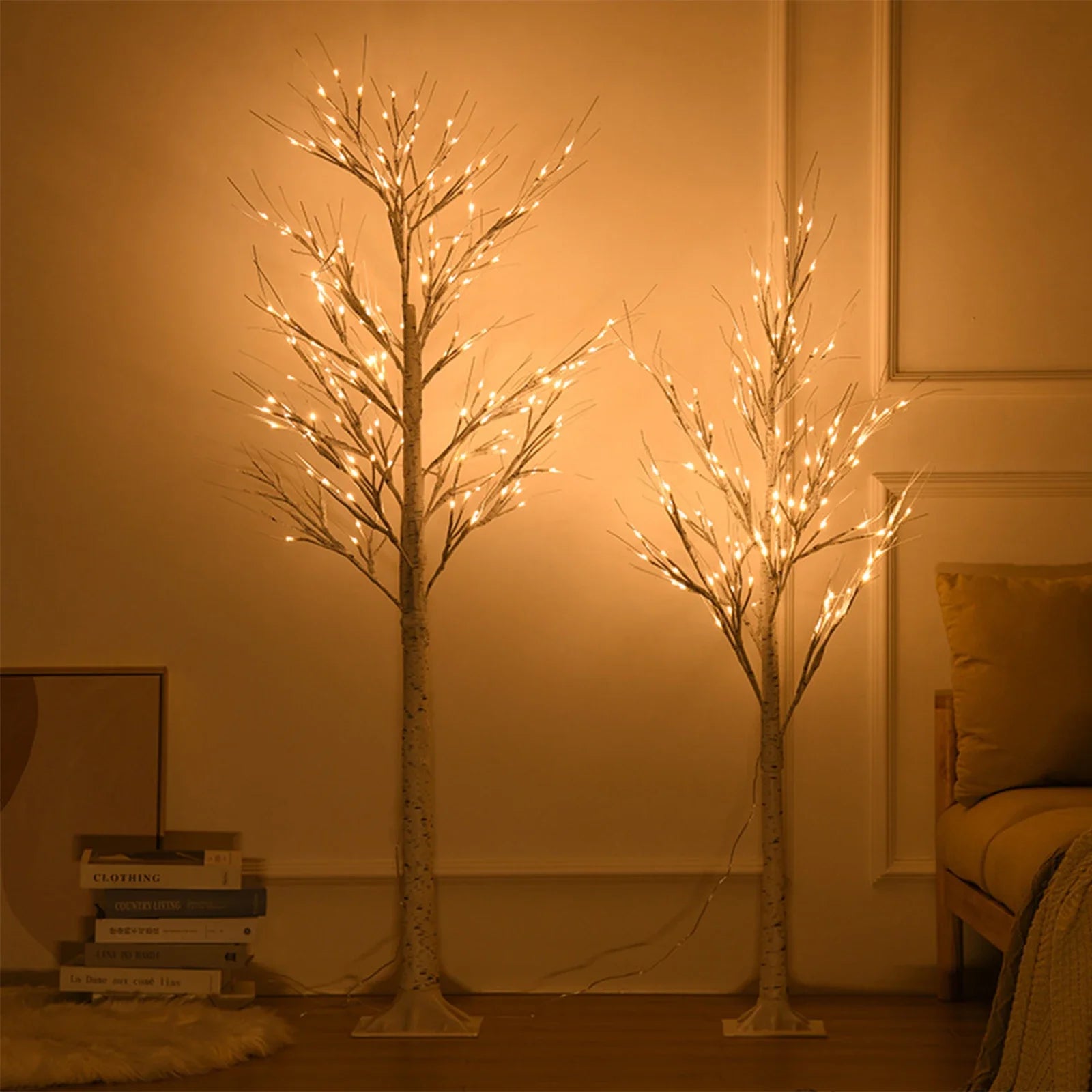 Artificial Birch Tree Warm White LED Light – 4ft / 5ft / 6ft Home & Festival Decoration