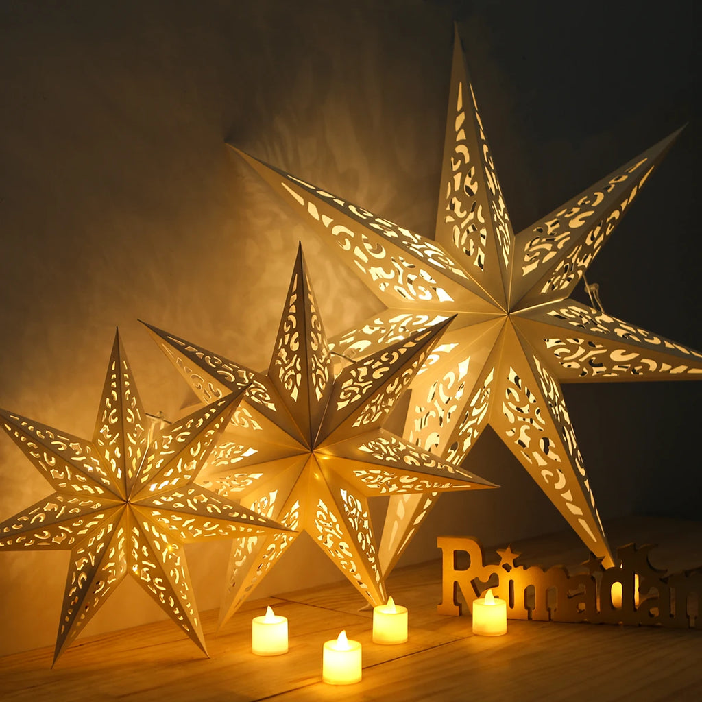 Eid Mubarak Hollow Out Star Hanging Pendant Christmas Ramadan Decor For Home Islam Muslim Party Mubarak Eid Al Adha Kareem