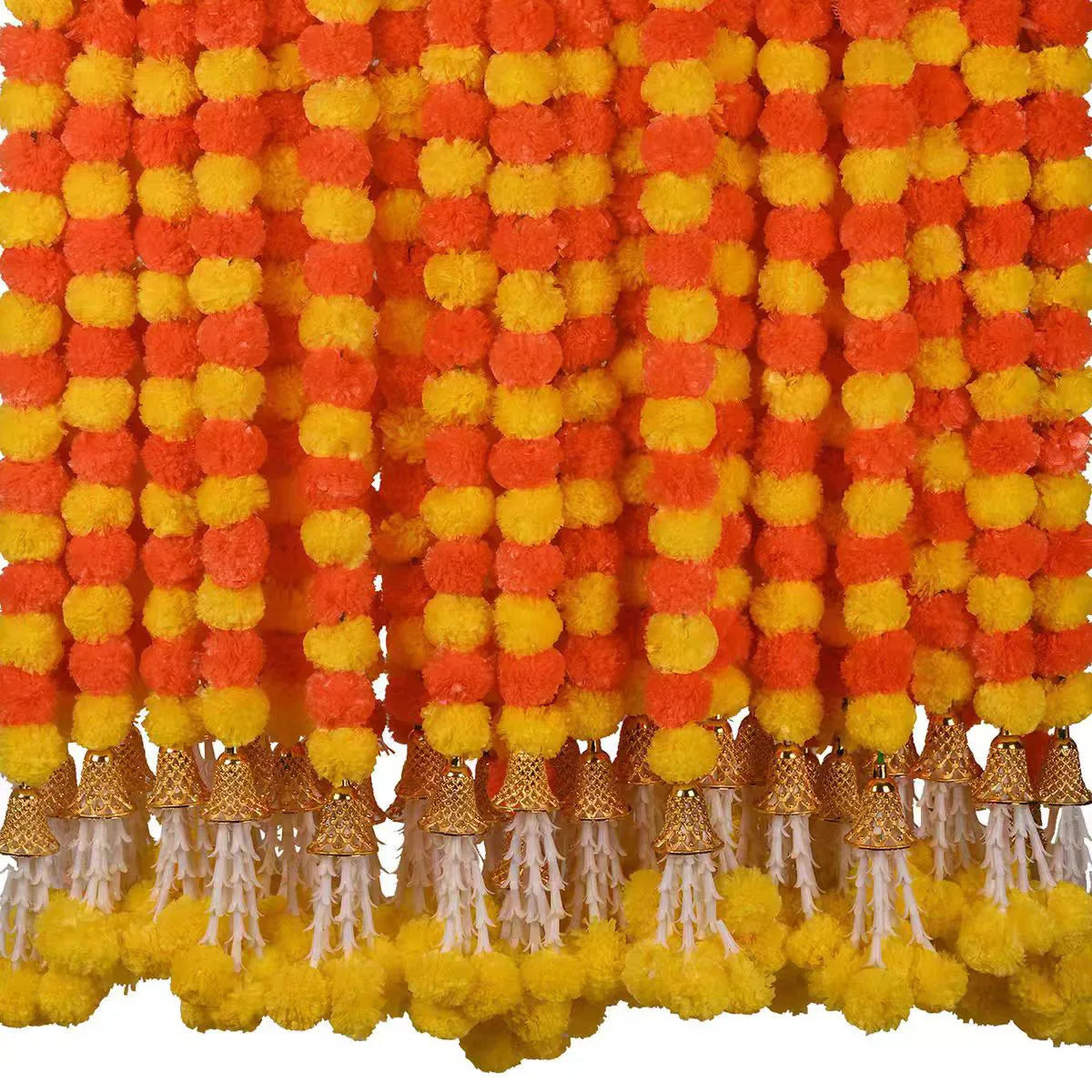 5-50 PCS Marigold Garland Wedding Marigold Flower Garlands for Prayer Fest Calendula Garland Indian Decor Garlands Wedding