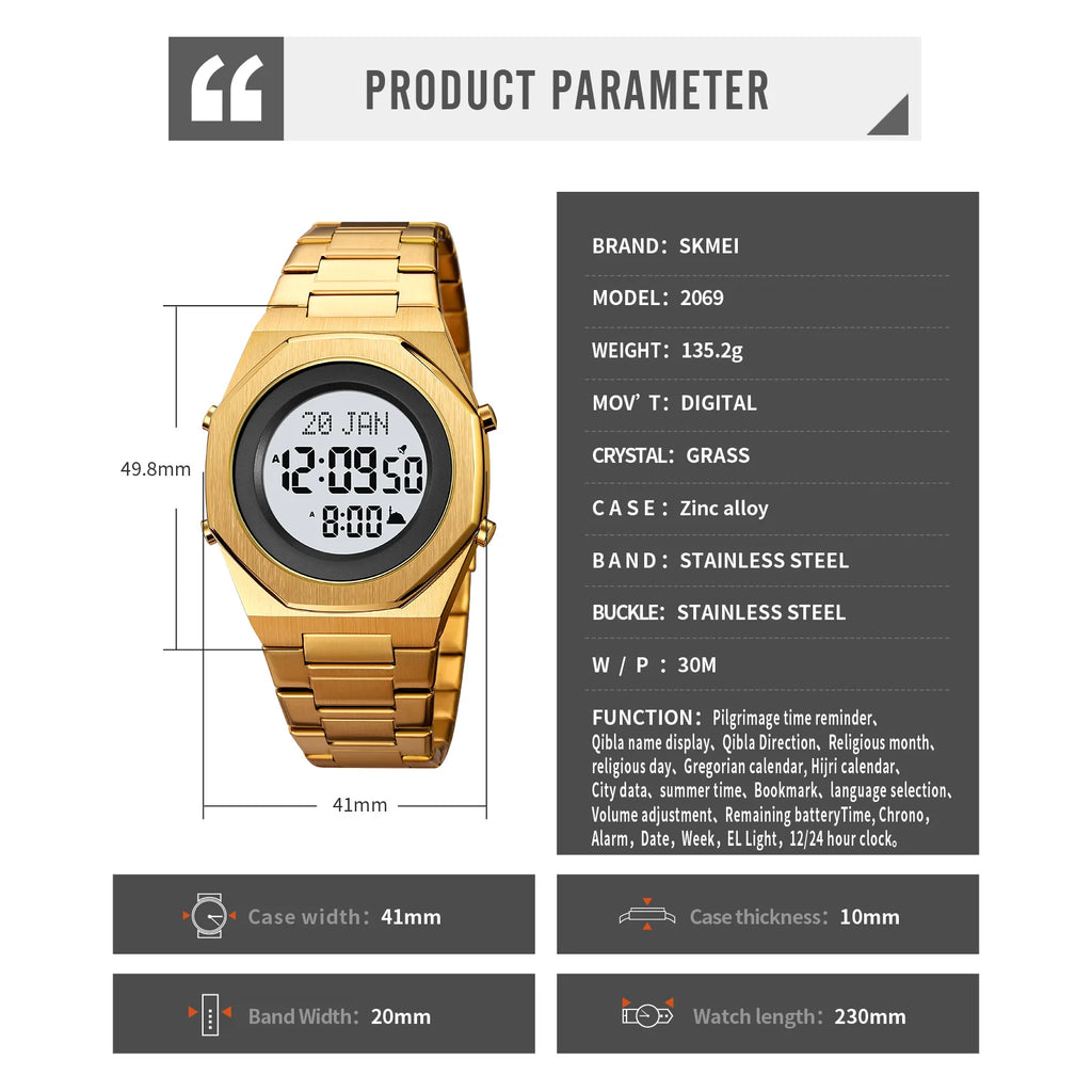 Muslim Qibla Direction Instruct Watch Men Women Prayer Multifunctional Worship Watches Luxury Male Original Wristwatch