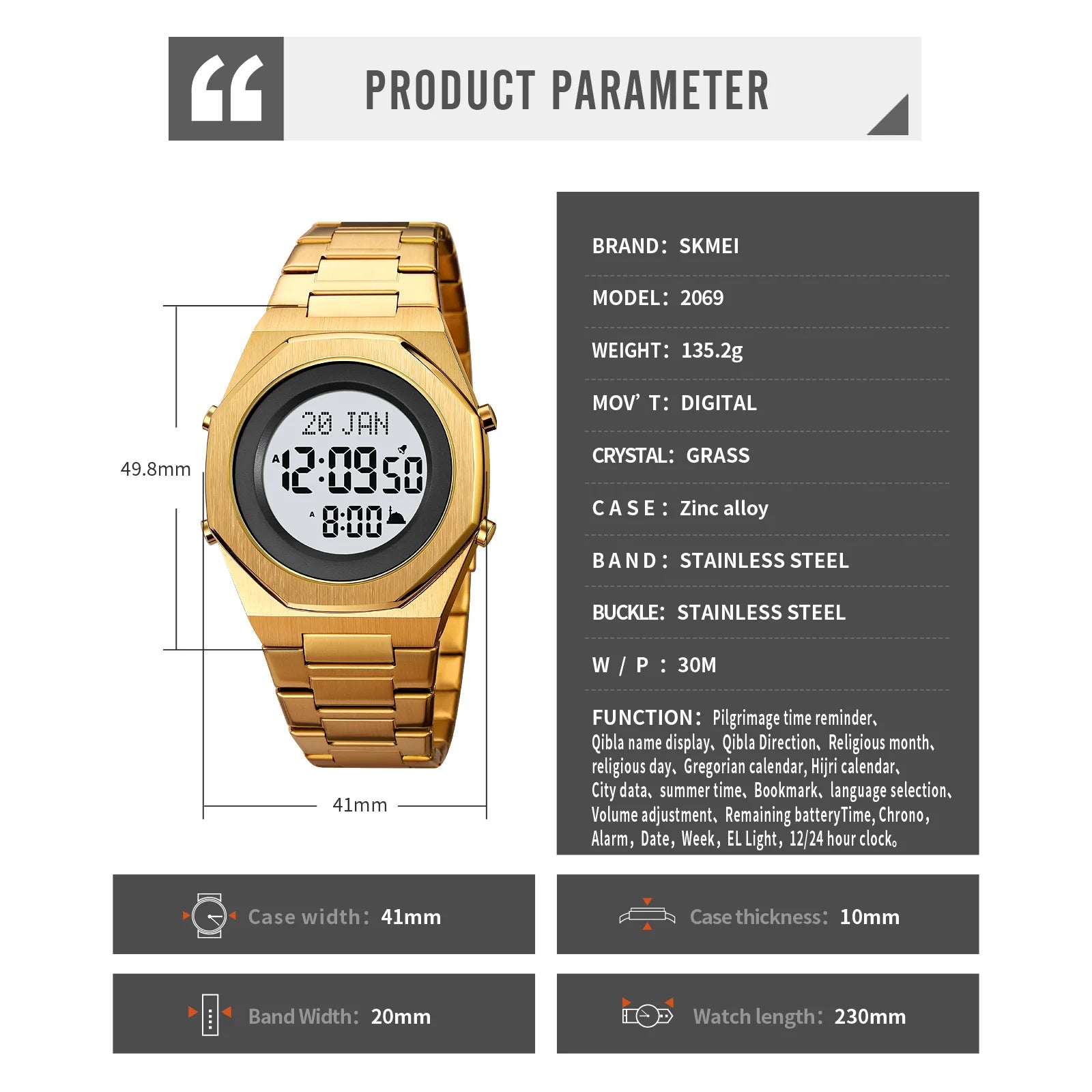 Muslim Qibla Direction Instruct Watch Men Women Prayer Multifunctional Worship Watches Luxury Male Original Wristwatch