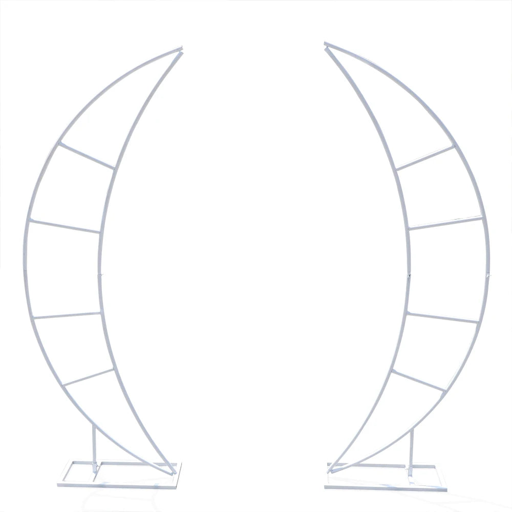 79" White Metal Crescent Moon Wedding Arch 2PCS DLY Decor Framework Iron For Wedding Party Stand