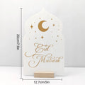 Reusable Acrylic Ramadan Calendar Board Wooden Base Table Ornament Mubarak Eid Advent Day Suhoor Iftaar Countdown Gifts with Pen