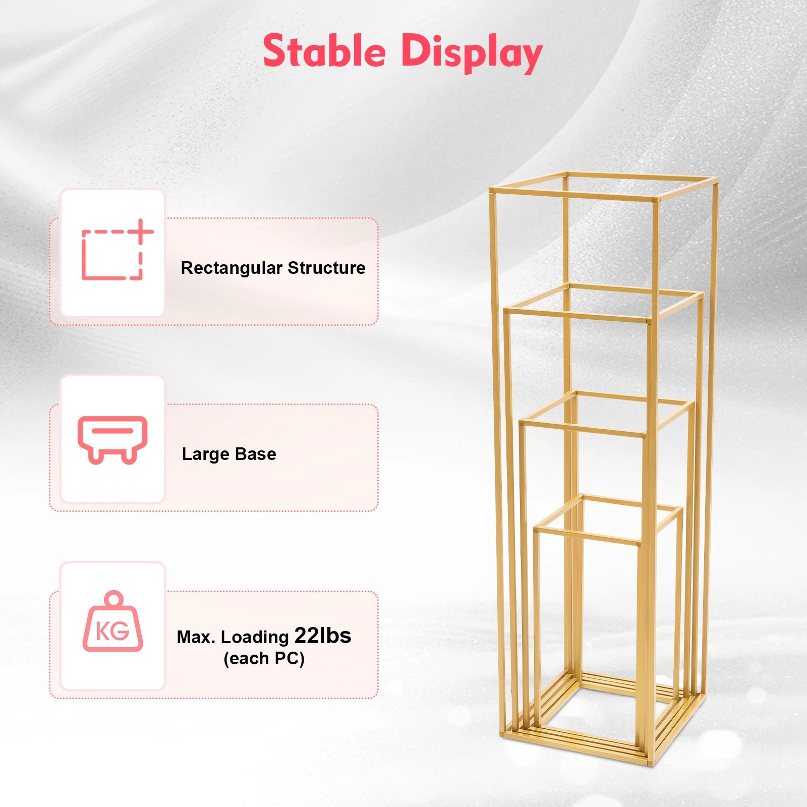4 Different Height Wedding Flower Stand Metal Floor Geometric Vase Set Wedding Centerpieces For Table Tall Decorations For Party