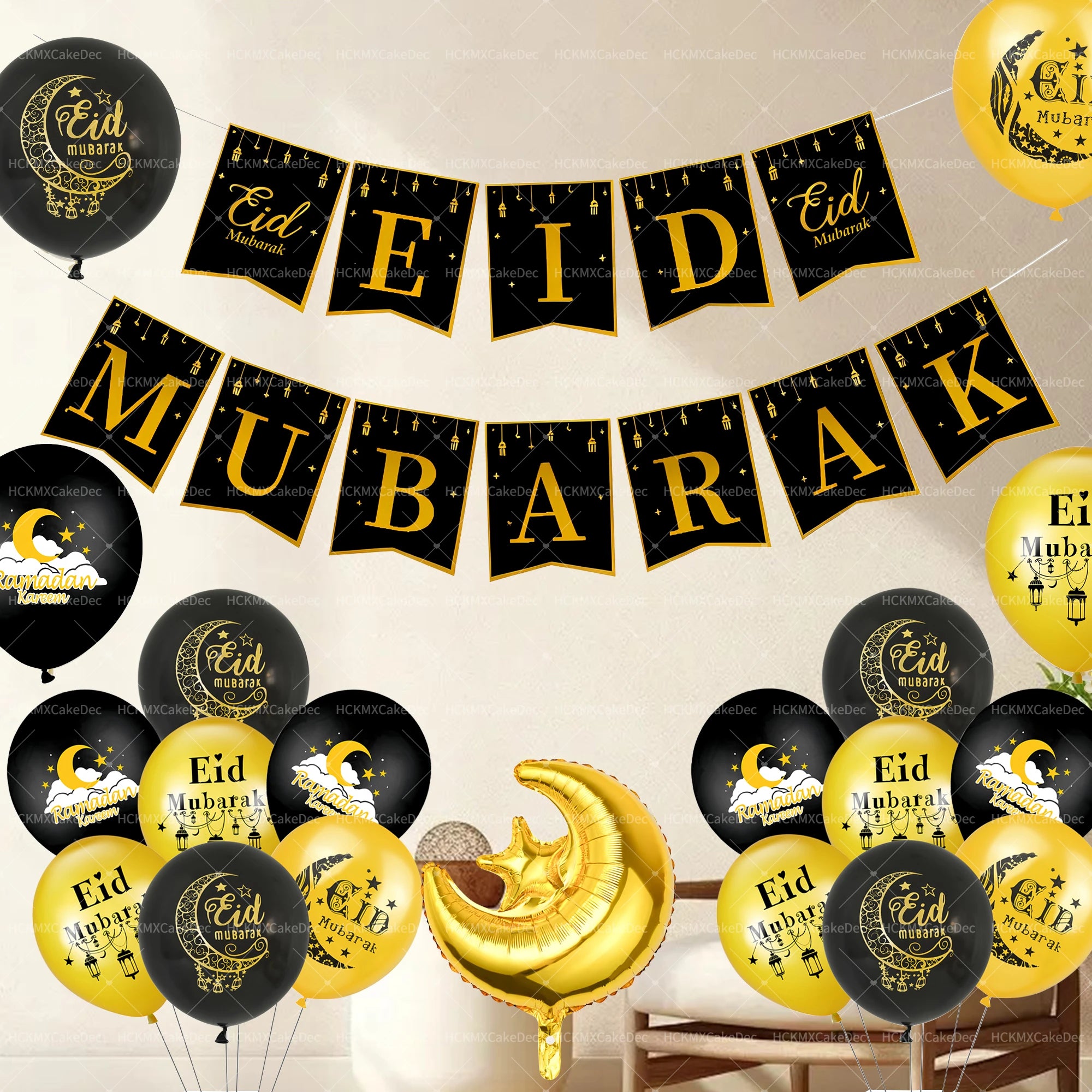 10/11/15/22pcs Eid Mubarak Latex Balloon Ramadan Kareem Decoration Air Globos Ramadan Mubarak Festival Party Supplies