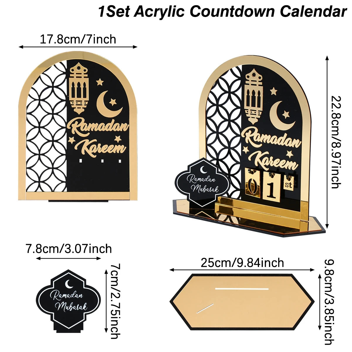 Ramadan Countdown Calendar Eid Mubarak Ornament Ramadan Decoration For Home 2025 Eid Aid Al-Adha Islam Muslim Party Supplies