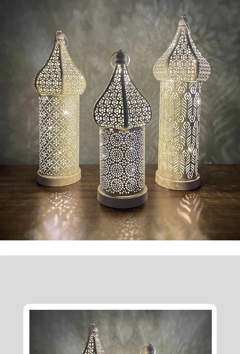 Battery Powered Eid Lights Decorations for Home Masjid Lanterns Ramadan Kareem Mosque LED Night Light Islam Muslim Party Supplie
