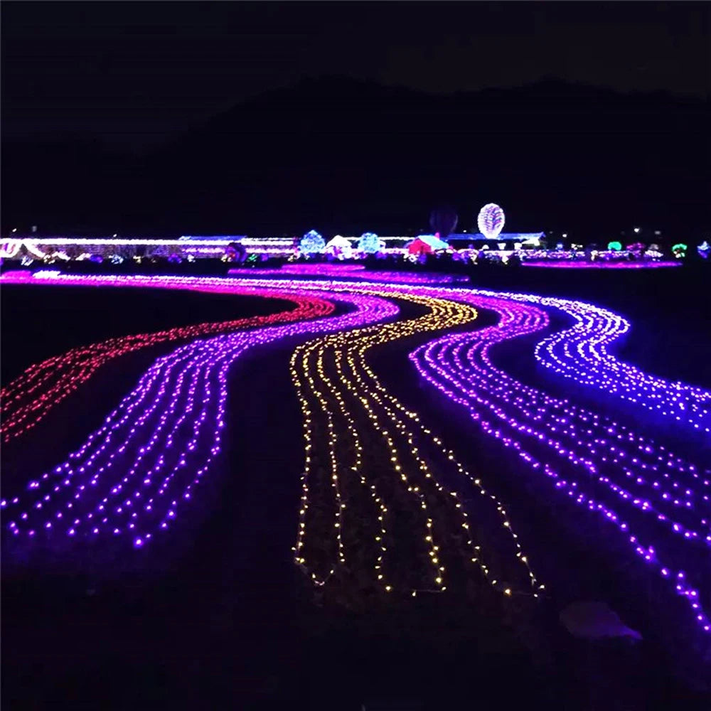 LED Net Curtain Light 110V 220V Fairy Lights Outdoor String Christmas Garlands Xmas Party Garden Wedding Decoration 3X2M 6X4M
