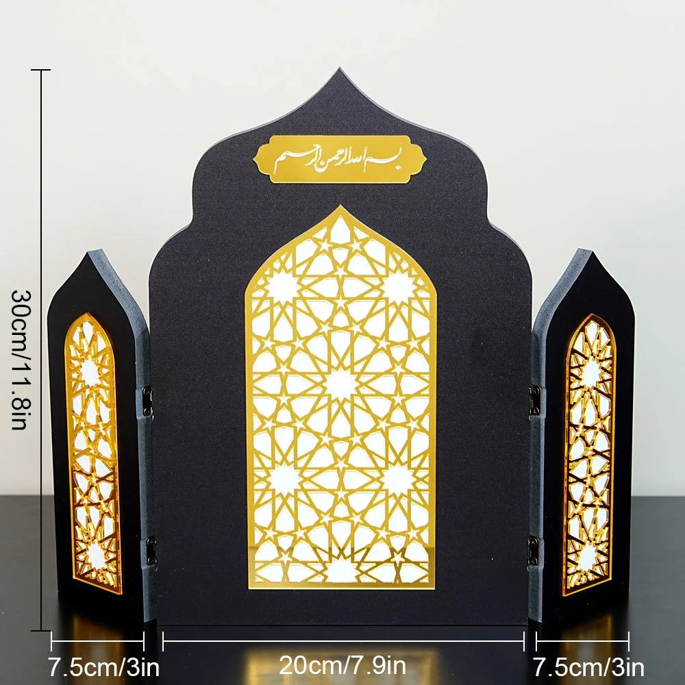 Umrah Arch Decoration Eastern Calendar Festival PVC Desktop Home Decor Calendar Stand 2026 Happy Days Of Ramadan Party DIY