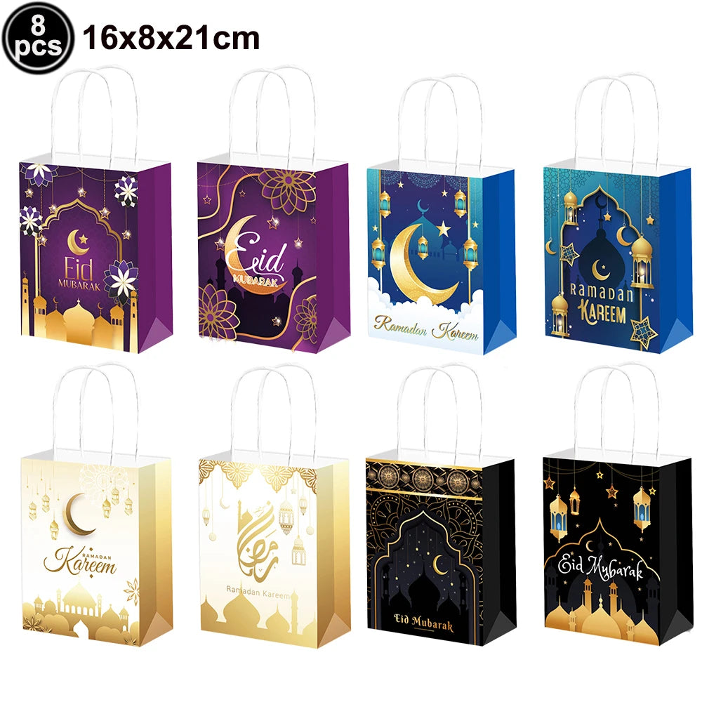 Happy Eid Ramadan Mubarak Foil Balloon DIY Decoration Islamic Ramadan Stars and Moon Helium Balloon Celebration Party Decoration