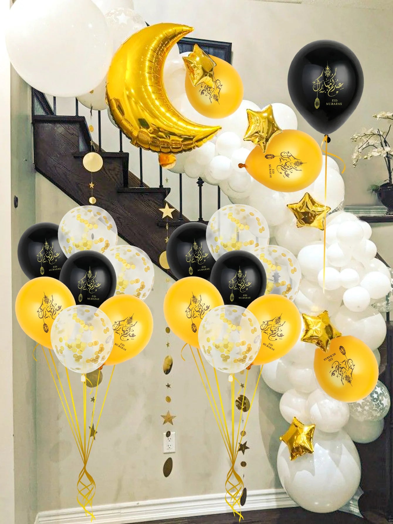 15pcs Ramadan latex balloon decorations, suitable for Eid al-Fitr celebrations, home Ramadan decorations, Ramadan party