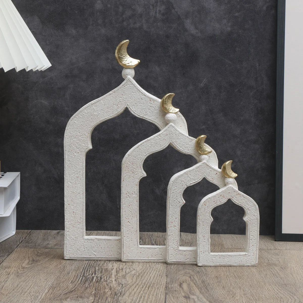 1 PC Ramadan Muslim Kaaba Dome Mosque Islamic Desktop Ornament Table Car Decor Crafts Gifts Candlestick