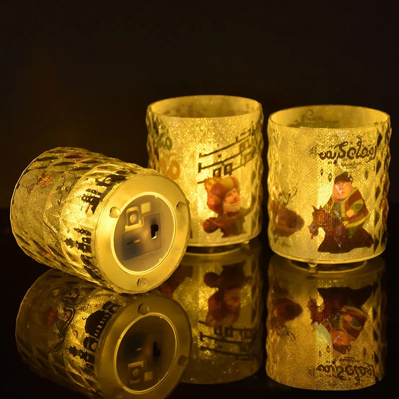 Eid Mubarak Led Candle Lantern Ramadan Kareem Decoration for Home 2025 Islamic Muslim Festival Party Favors Eid Al-Fitr Gift