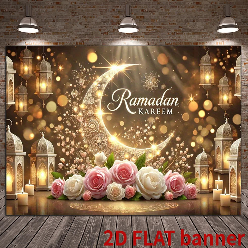 2D FLATbanner Background cloth Banner Party Ramadan auspicious celebration background fabric in multiple sizes