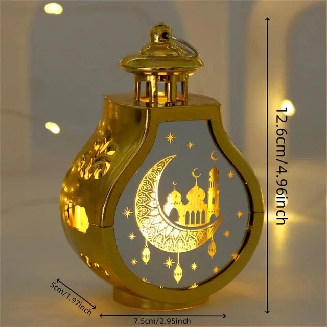 Ramadan Kareem Led Lantern Light Eid Mubarak Ornaments Decoration for Home 2026 Islamic Muslim Party Supplies Eid Al-Fitr Gift