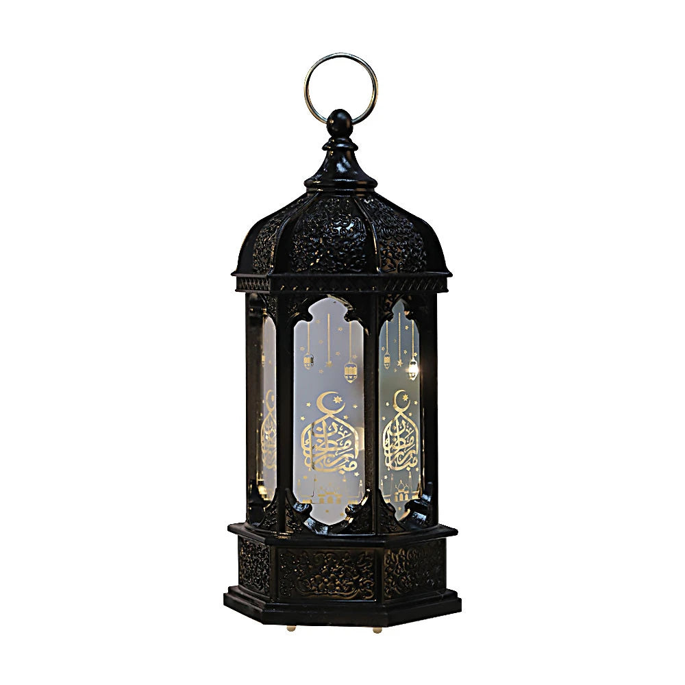 EID Mubarak Lantern LED Light Ornaments Eid Al-Fitr Aid Islamic Muslim Party Decor Supplies Ramadan Kareem Decoration for Home