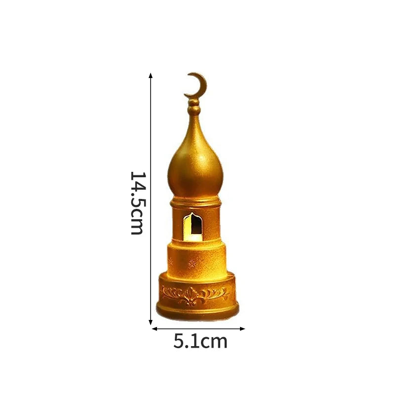 Electronic Ramadan Candle Lantern 2026 Muslim Ramadan Lantern Table Decorations Eid Mubarak Desk Accessories Ramadan Party Gifts