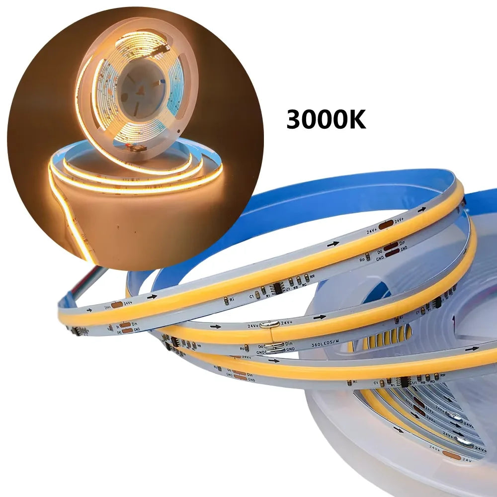 24V 5M 10M COB WS2811 Flowing Water Led Strip Sequential Horse Race Led Tape Light PIR Motion Sensor Dimmable ON/OFF Home decor