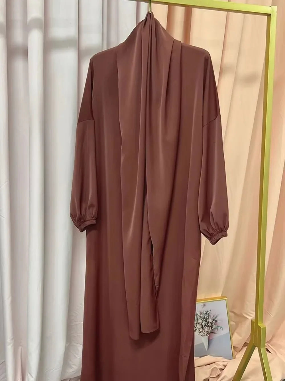 Ramadan One Piece Muslim Prayer Garment Women Hijab Abaya Maxi Dress Khimar Burqa Islamic Clothing Overhead Arab Robe