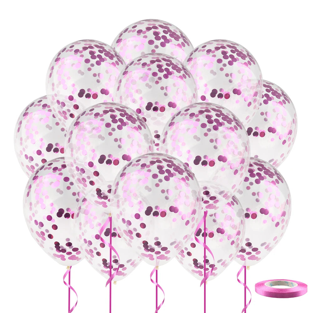 20pcs 12inch Confetti Metallic Metal Balloons Gold Blue Pink Latex Ballon Wedding Birthday Party Decoration Baby Shower Globos