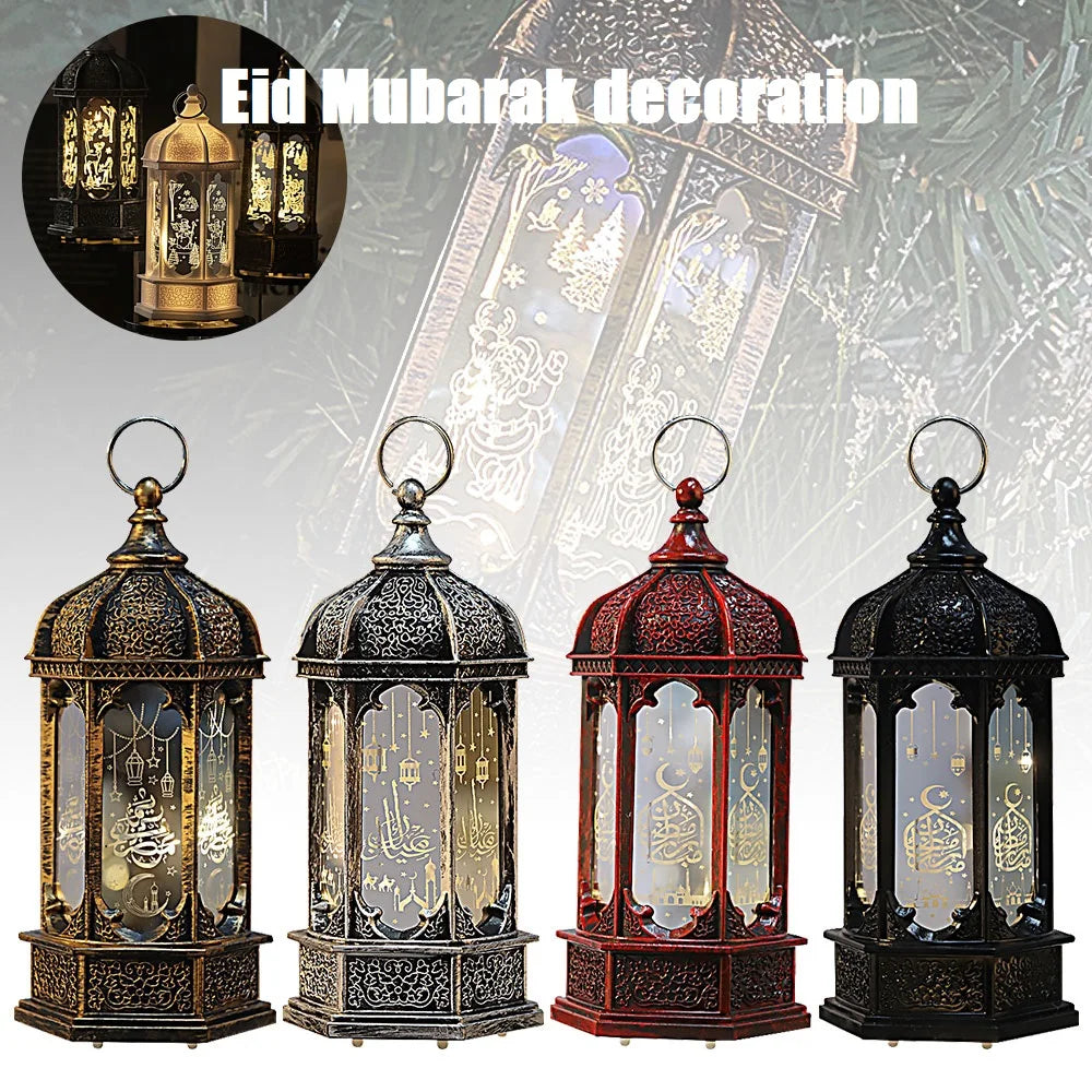 EID Mubarak Lantern LED Light Ornaments Eid Al-Fitr Aid Islamic Muslim Party Decor Supplies Ramadan Kareem Decoration for Home